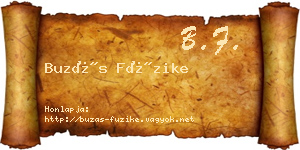 Buzás Füzike névjegykártya